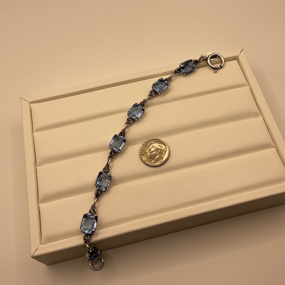 Vintage Catherine Popesco Blue and Silver Bracelet - Picture 11 of 12